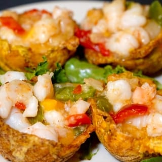 Stuffed Platain Shrimp